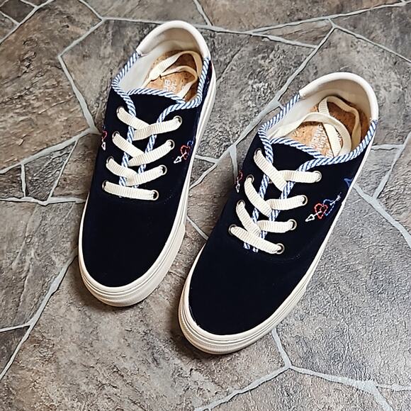 New in Box Soludos Navy Paris Platform Sneakers Sz 8 - Picture 4 of 12